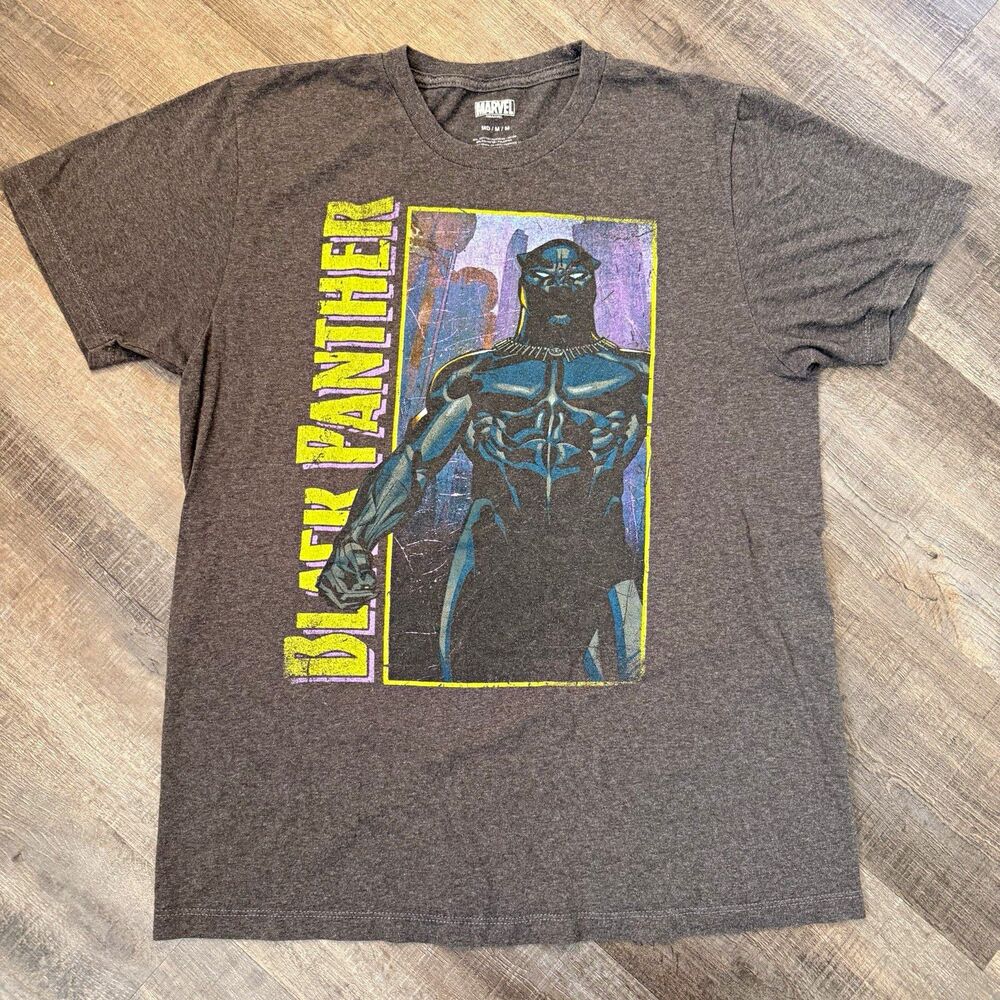 Marvel Black Panther Graphic Print Gray Men's M Short Sleeve Crew Tee